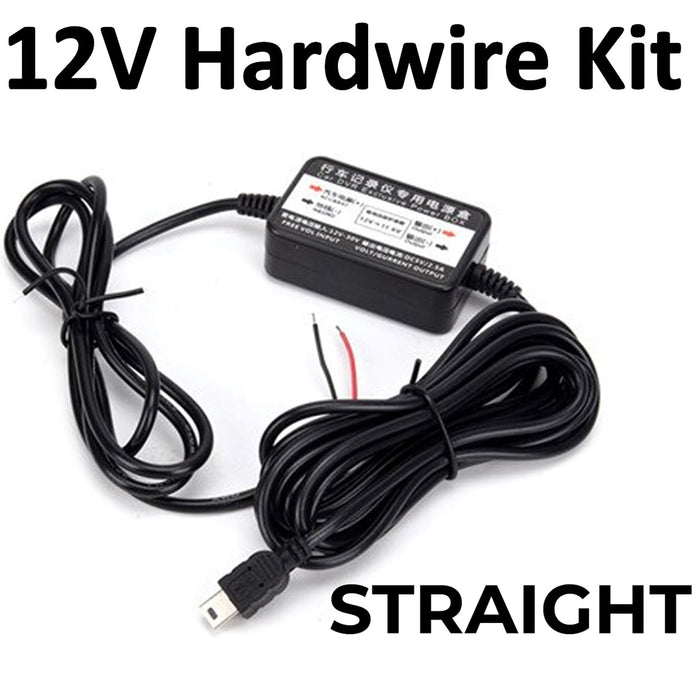 12 Volt USB-Straight Angle Hardwire Power Cable for Prime Gold AHD Dash Camera. Replaces Cig Lighter Charger! Installs in minutes!