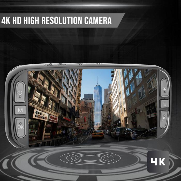 4K Dual (2) Pinnacle Touch Screen WIFI/GPS Dash Cam System