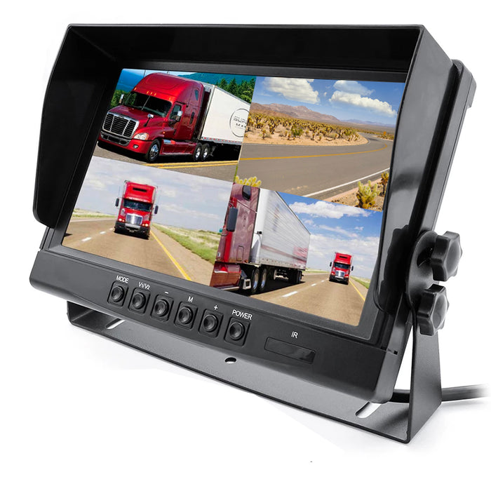 Monitor 9" Quad Screen WIRED LCD with DVR (Replacement 9" LCD, no cameras)