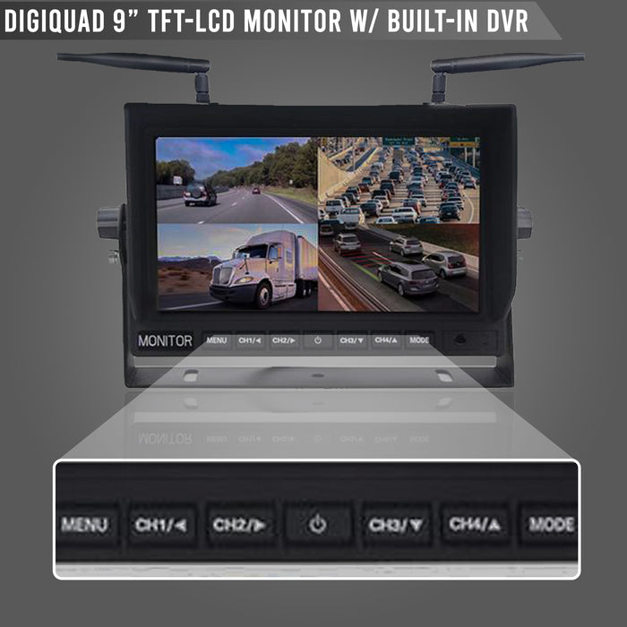 TD WIRED 2-4 Camera System with 9" LCD/DVR! Heavy Duty System, Up to 4 Cams!