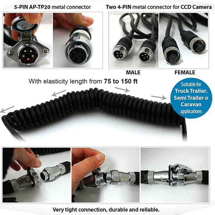 Top Dawg HEAVY DUTY TRAILER CONNECTORS! Install 1, 2 or up to 4 Cams on Trailer or RV!