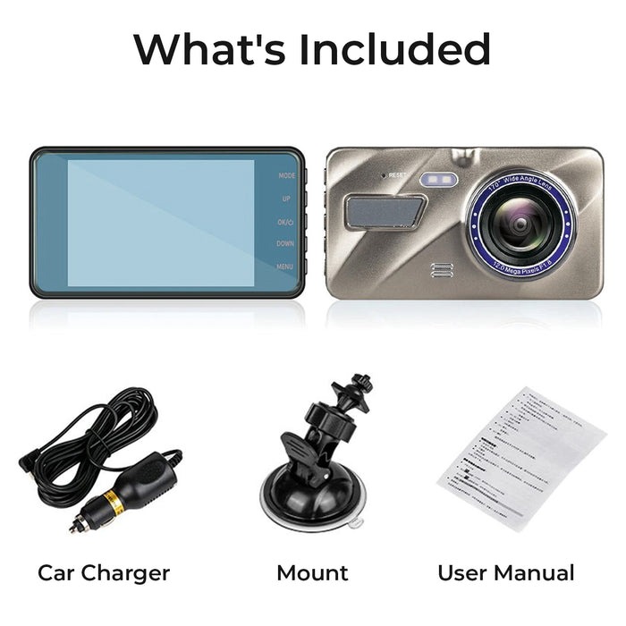 Prime Gold AHD Dash Cam with Touch Screen