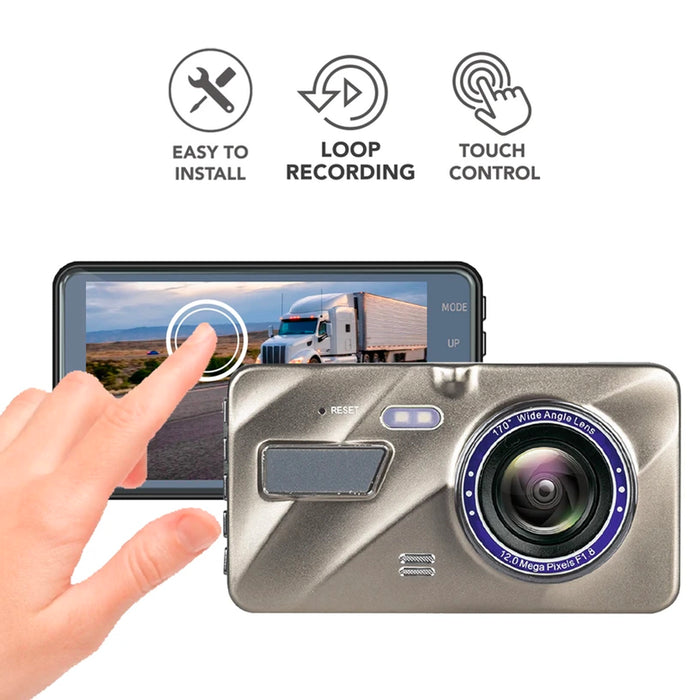Prime Gold AHD Dash Cam with Touch Screen