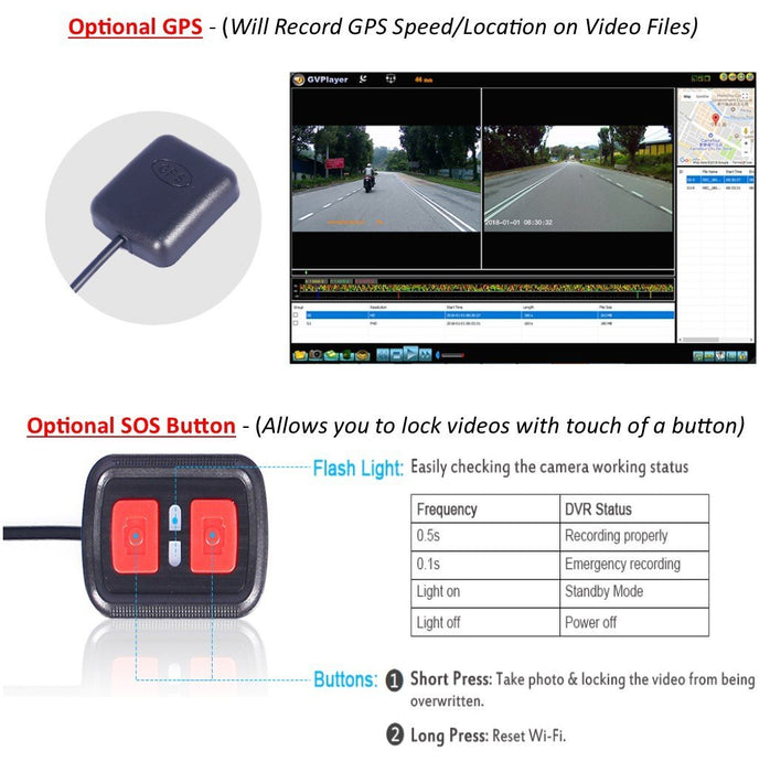 MotoProCam2 - Waterproof Dual Motorcycle Cam System w/ WIFI