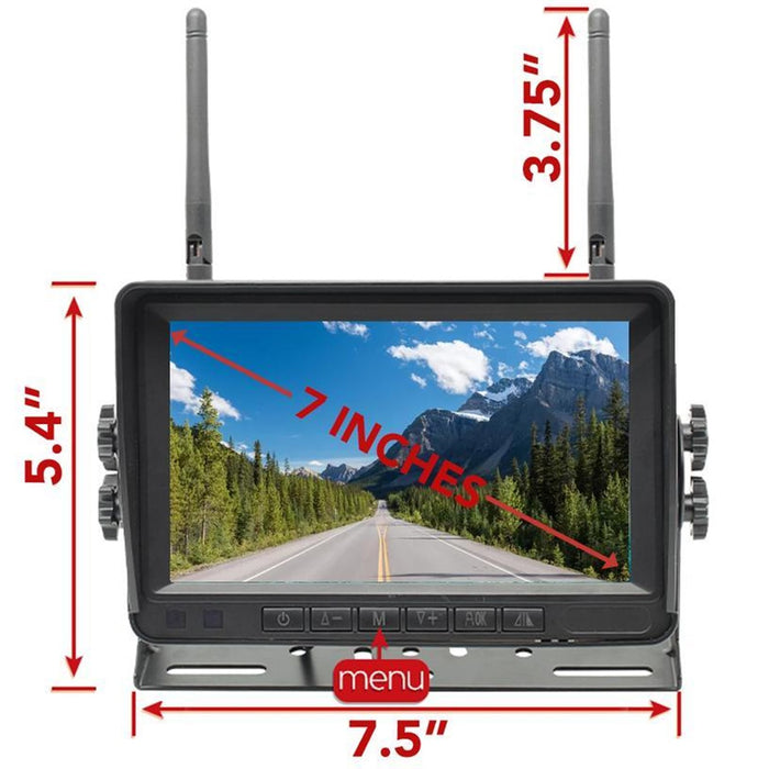 Top Dawg 2nd Gen Wireless Backup Camera System with 7 inch LCD - Up to 4 Cameras