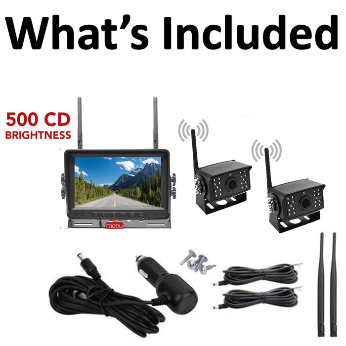 Top Dawg 2nd Gen Wireless Backup Camera System with 7 inch LCD - Up to 4 Cameras