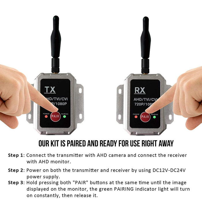 Top Dawg AHD Wireless Transmitter/Receiver for up to 1080P Wired Cameras
