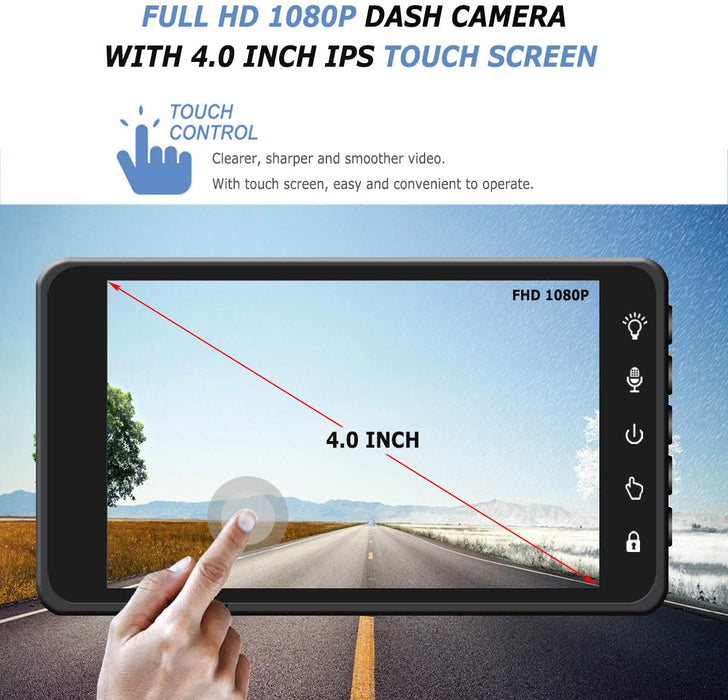 4th Gen Dual DVR Dash Cam with Touch Screen - 2 Cam System